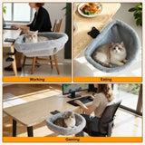 Cat Desk Bed Plush Cat Hammock Foldable Desk Clip Pet Bed Suitable for Various Desktop Computers