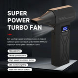 Powerful Air Blower 130000Rpm 4 Gear Adjustable Turbo Jet Blower with Led Light Battery Display Cordless Compressed Air Duster