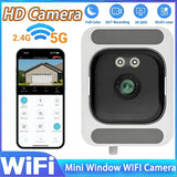 Window Camera Replaces Outdoor Cameras 2.4/5Ghz Wifi Camera 3MP Resolution Full-Color Night Vision through Window Mini Camera
