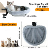 Cat Desk Bed Plush Cat Hammock Foldable Desk Clip Pet Bed Suitable for Various Desktop Computers